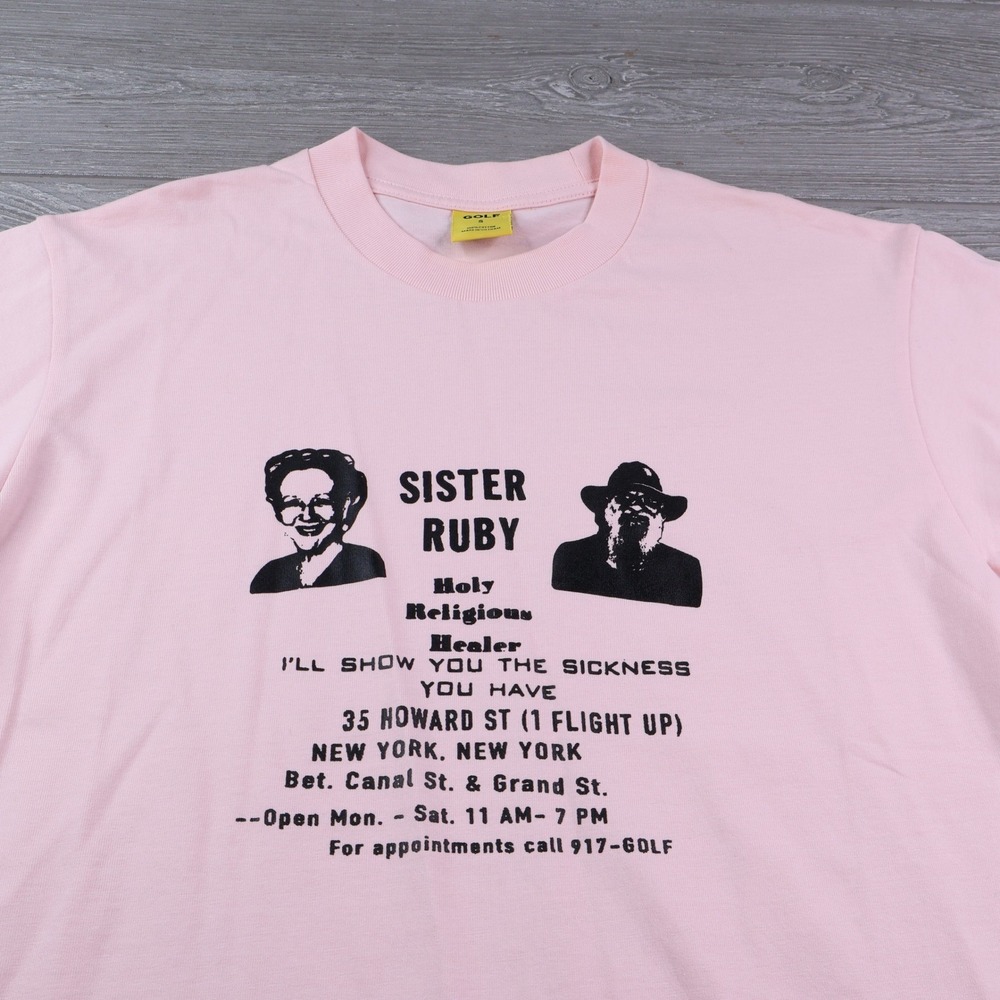 Golf Wang Sister Ruby Holy Religious Healer Graphic Tee Men's S Pink